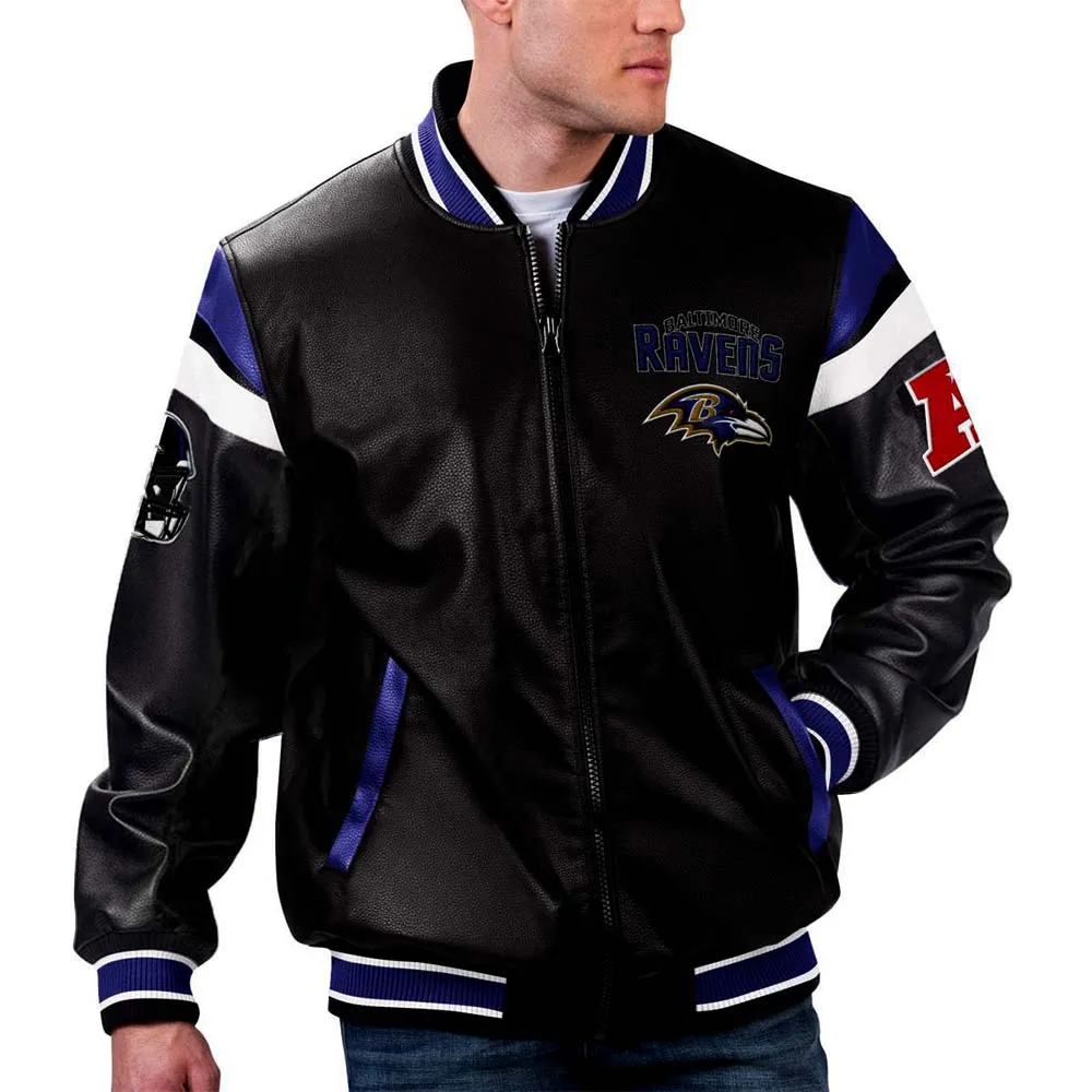 NFL Baltimore Ravens Leather Jacket For Men and Women