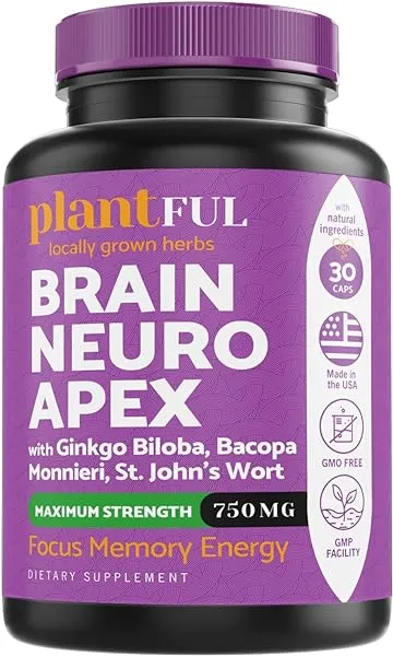 Nootropic Brain Supplement For Focus, Energy, Memory & Clarity Booster | Fast Absorption Brain Vitamins For Adults – Nootropics Pills With Ginkgo Biloba, St Johns Wort, Bacopa Monnieri in Pakistan