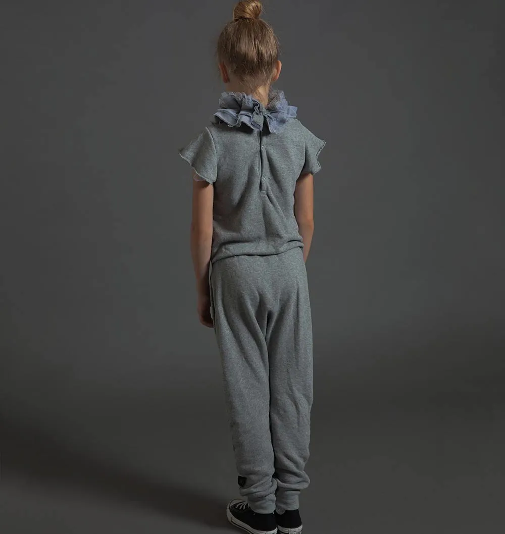 Nununu Kids Girl Victoria Overall - Heather Grey