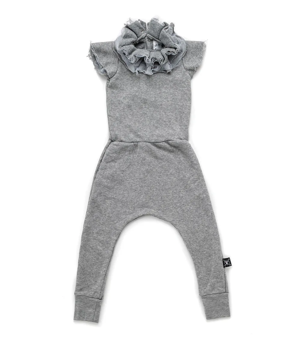 Nununu Kids Girl Victoria Overall - Heather Grey