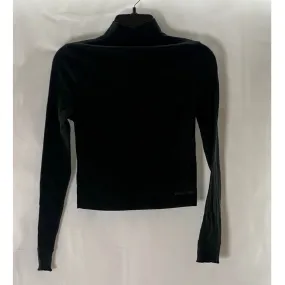 OUTDOOR VOICES Women's Black Rib Long Sleeve Pullover Turtleneck Top SZ S