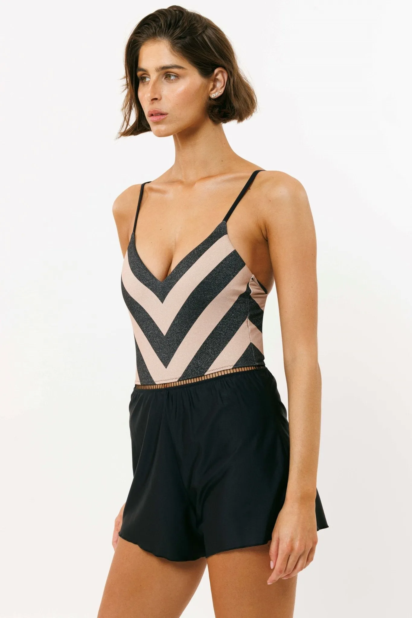 Overall Arava Black Nude Stripes
