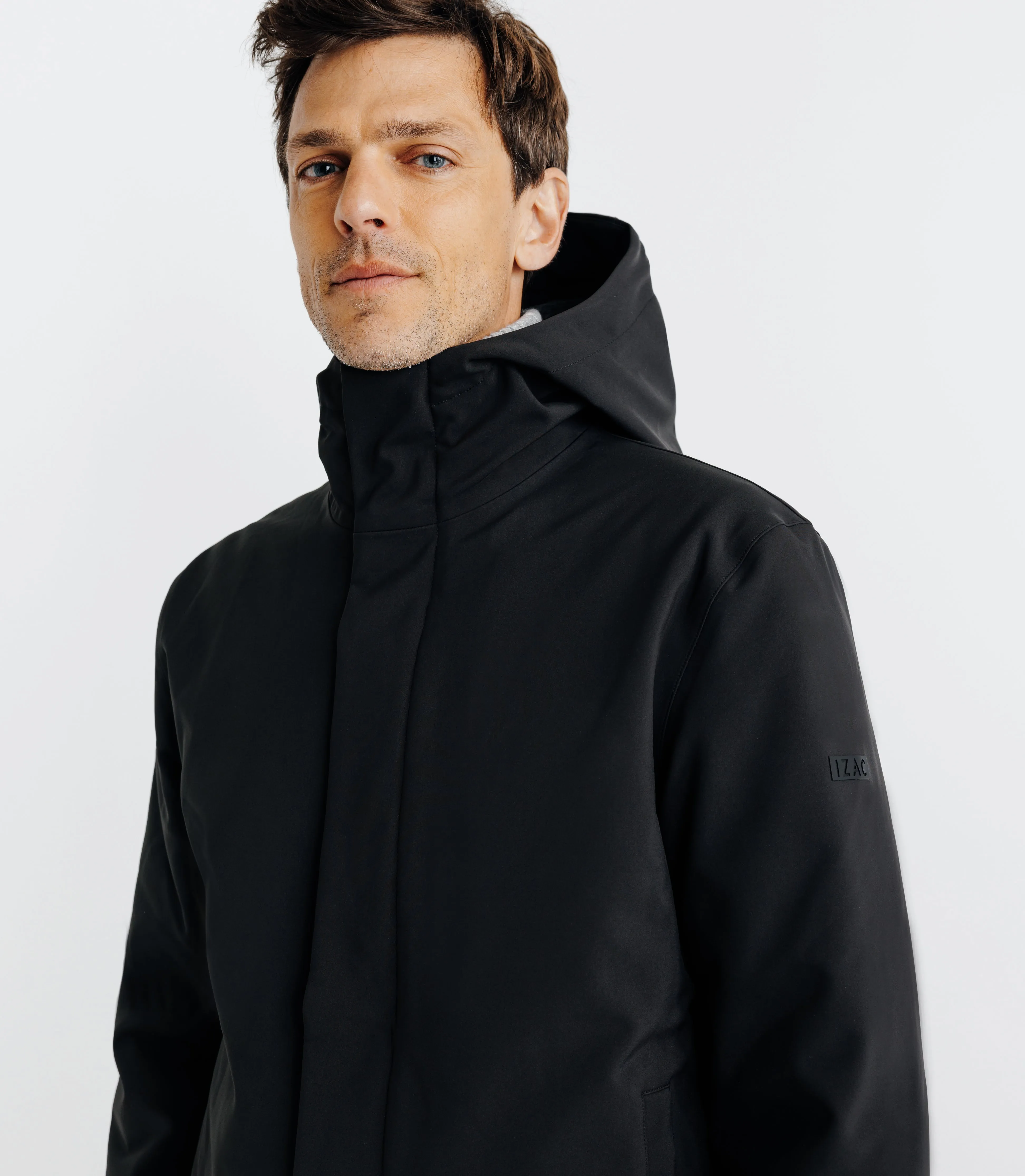 Parka courte avec col montant noir