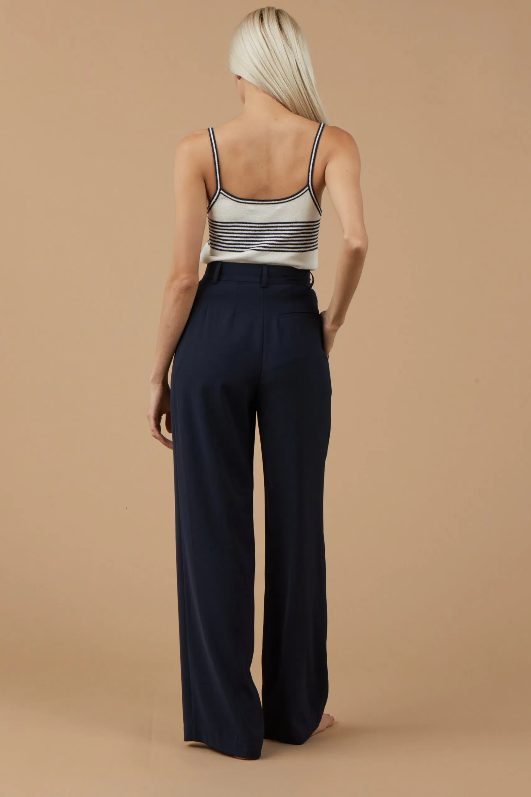 Pleated Wide Leg Trousers