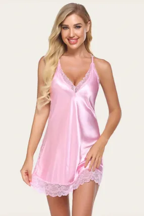Plum Pink Desire Satin Chemise