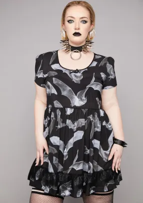 Plus Deadly Echo Chiffon Babydoll Dress