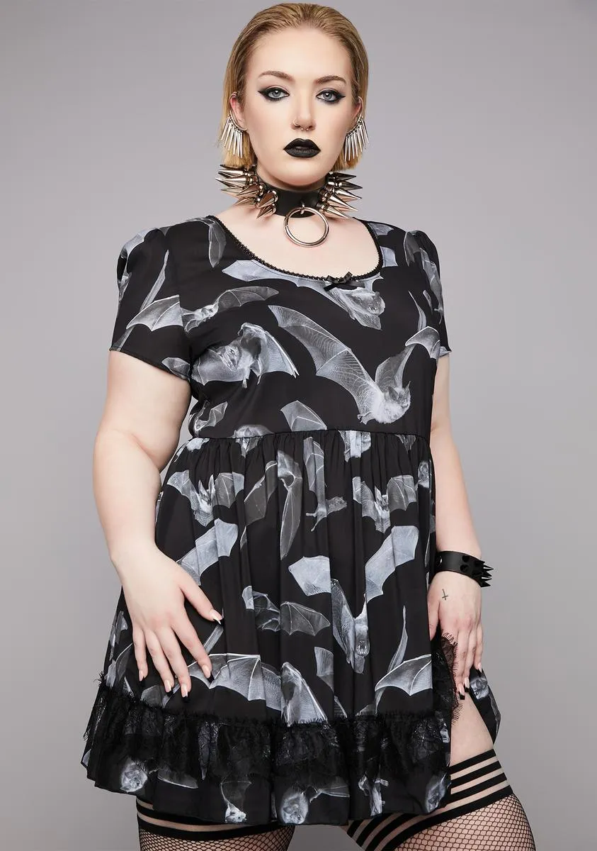 Plus Deadly Echo Chiffon Babydoll Dress