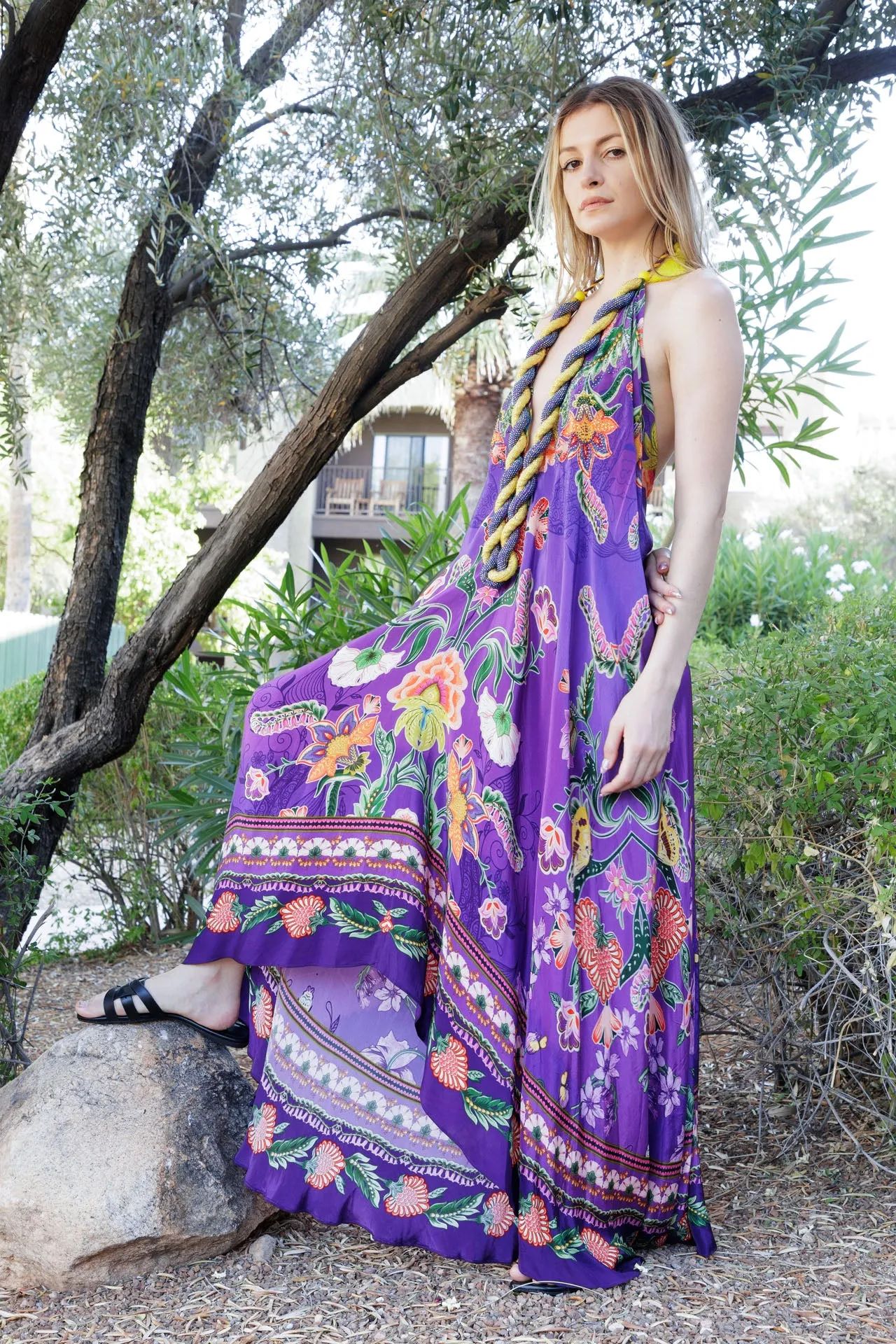 Purple Designer Maxi Dress