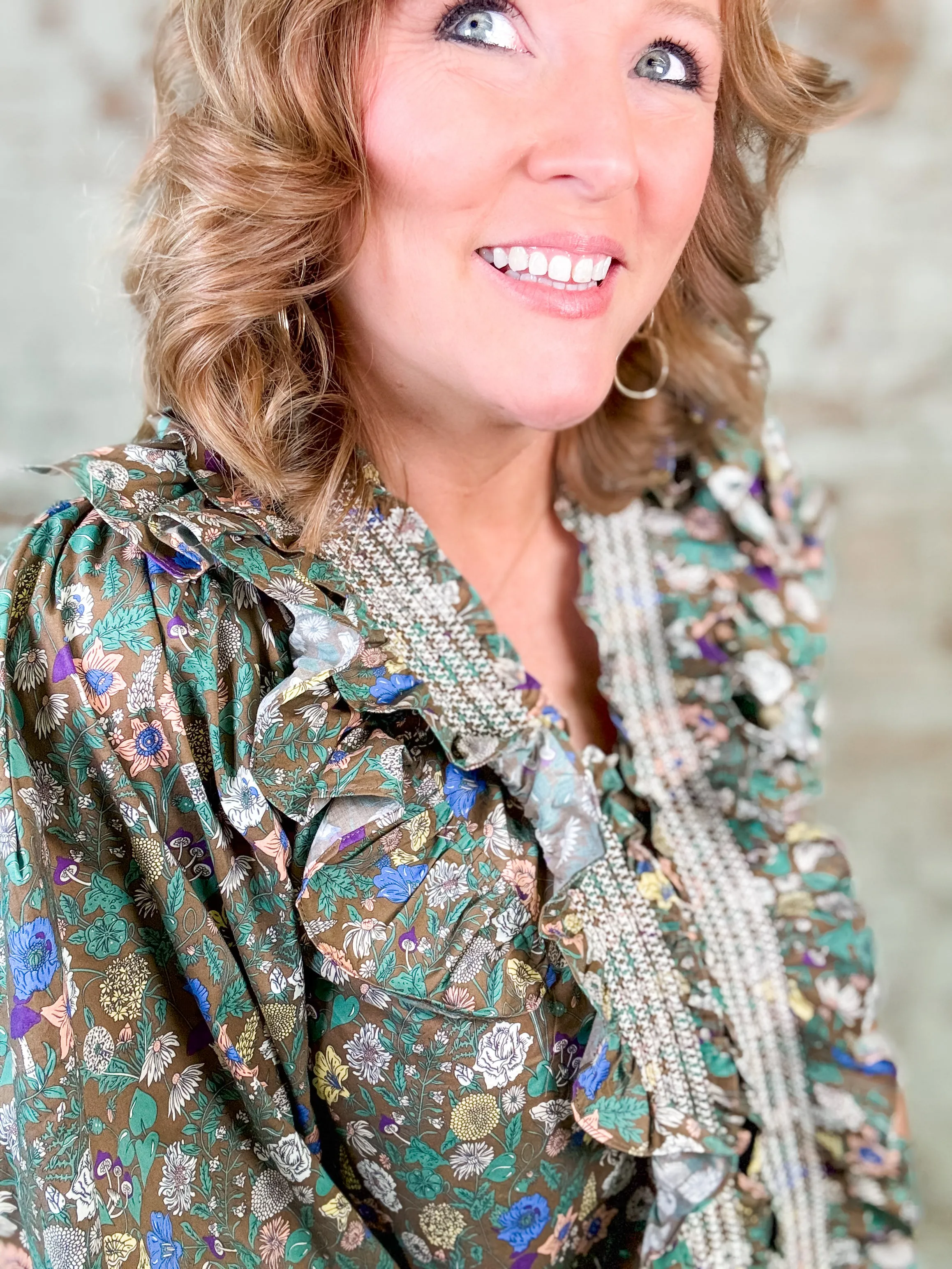 Rayna Embroidered Floral Print Top