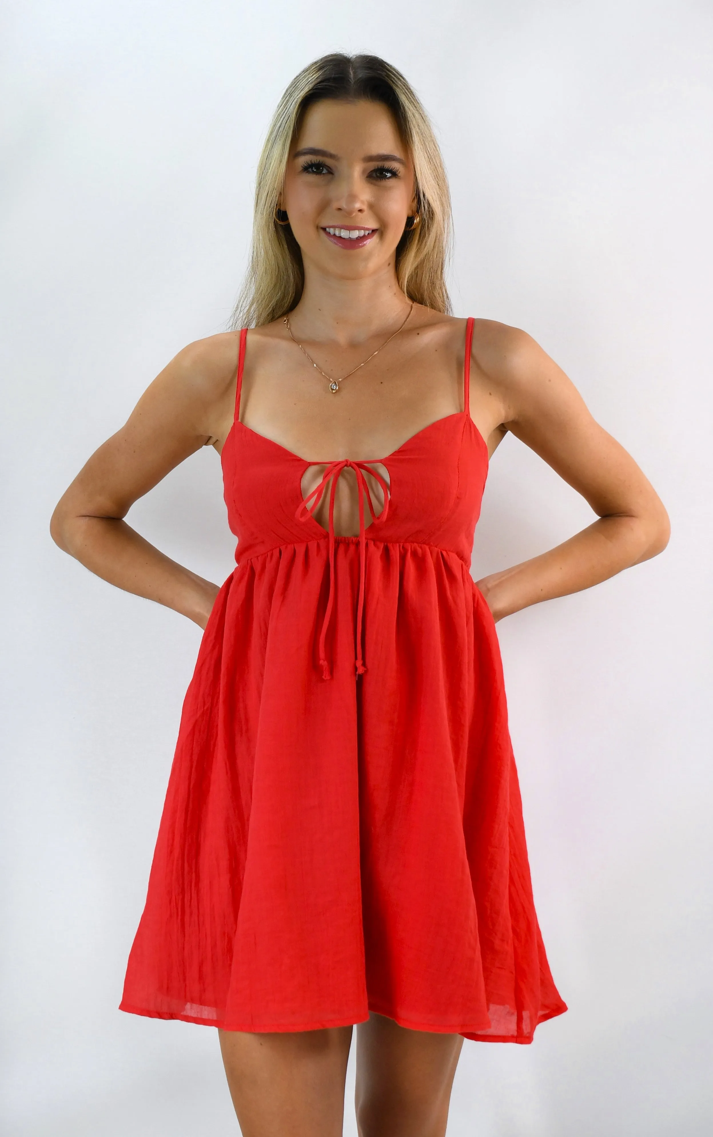 Real Time Sleeveless Babydoll Dress