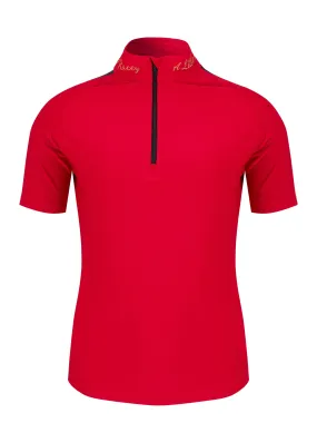 Reyal Top Red Short Sleeved By A Little Bit Racey