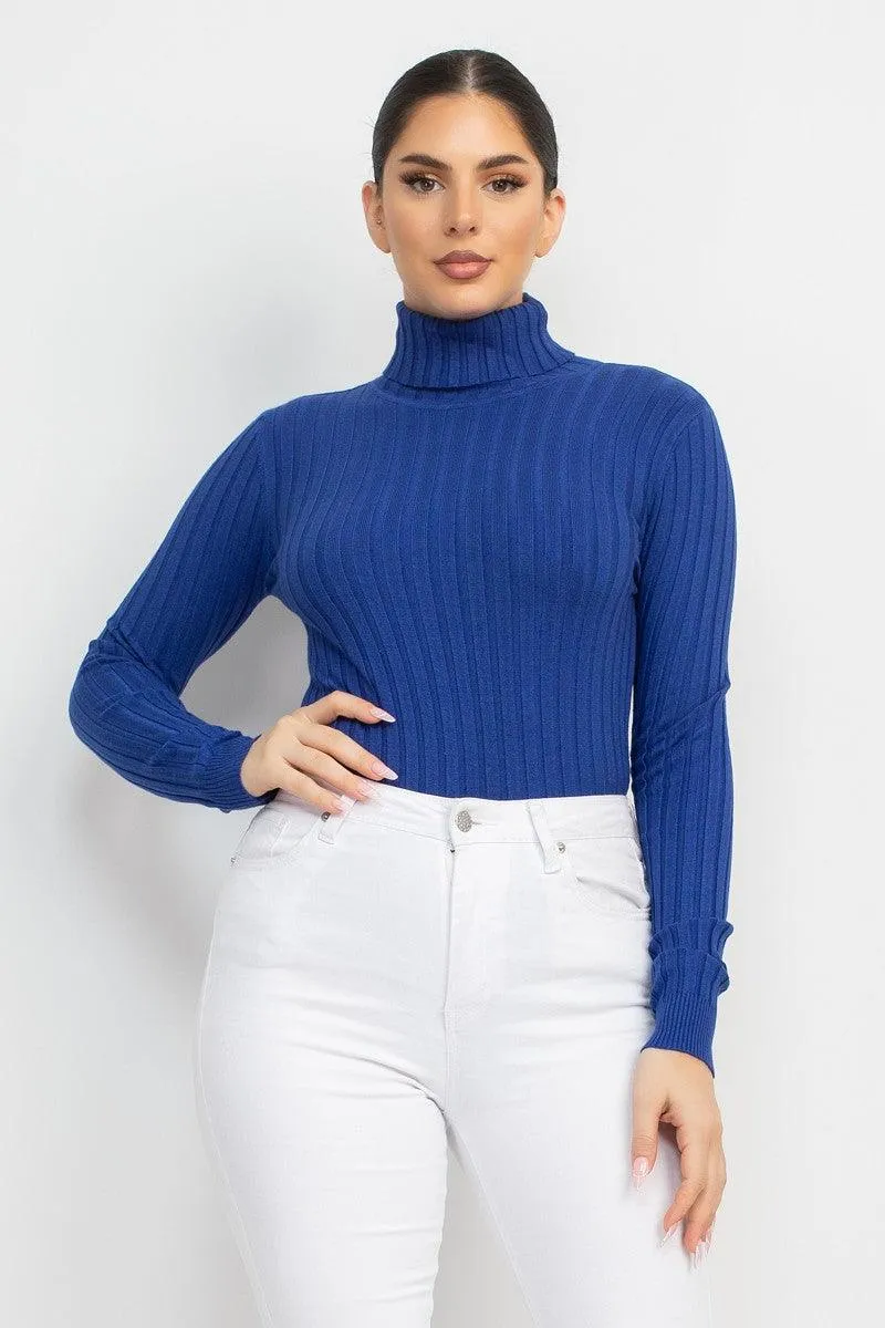 Ribbed Turtleneck Sweater