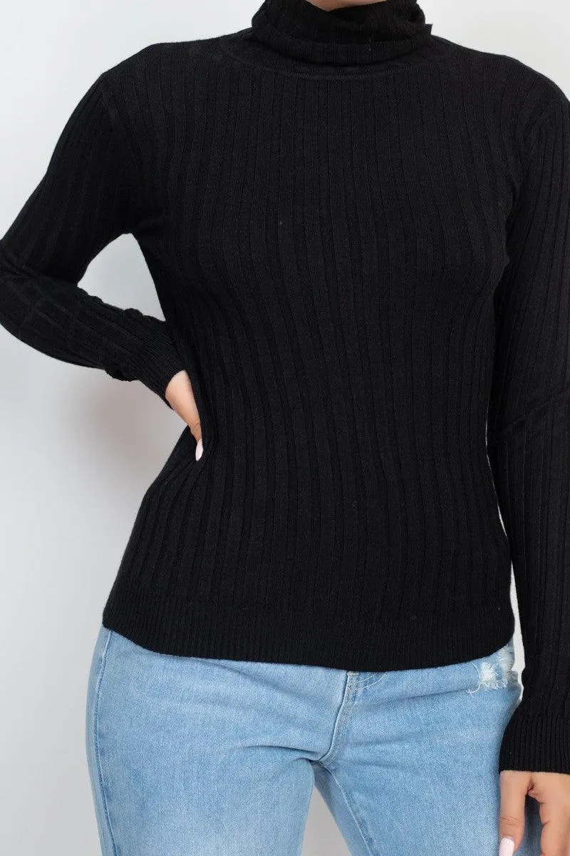 Ribbed Turtleneck Sweater