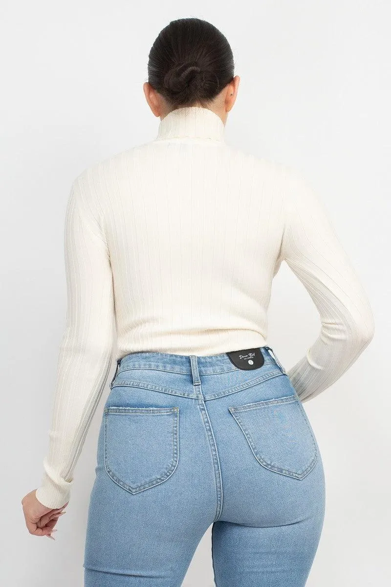 Ribbed Turtleneck Sweater