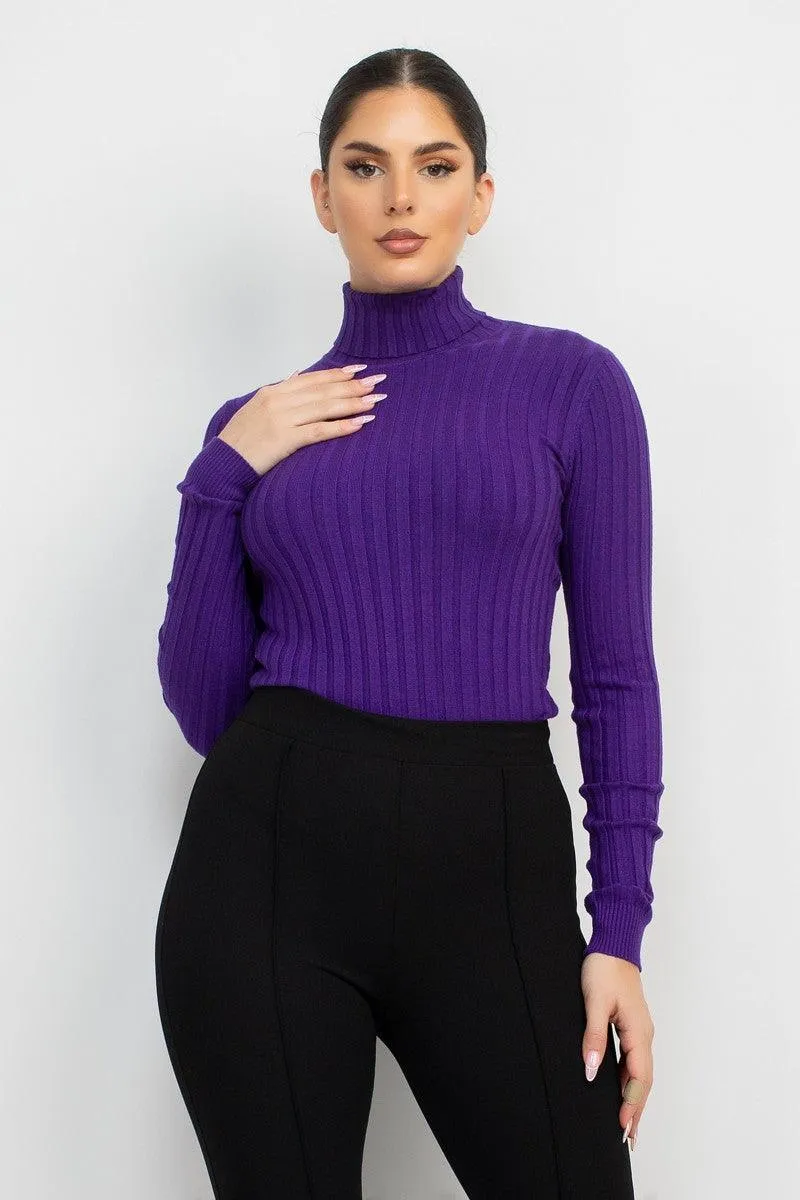 Ribbed Turtleneck Sweater