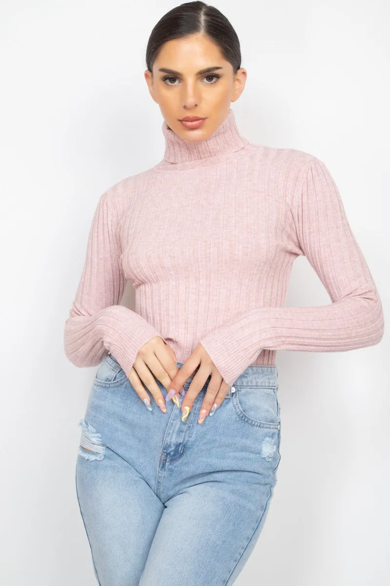 Ribbed Turtleneck Sweater