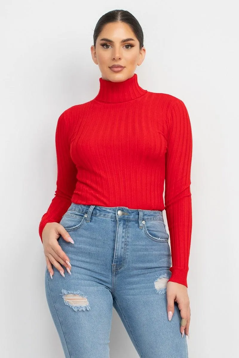 Ribbed Turtleneck Sweater