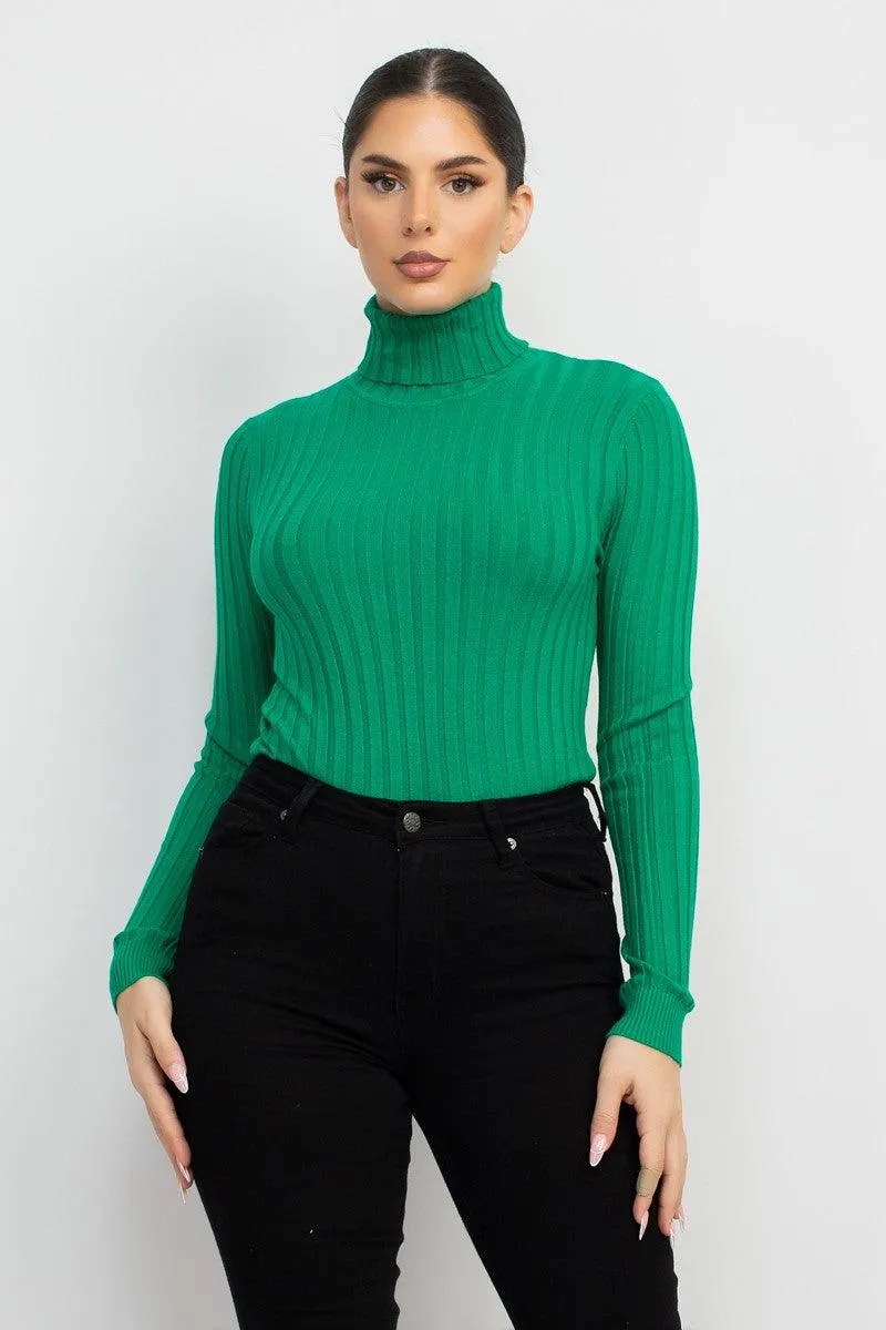 Ribbed Turtleneck Sweater