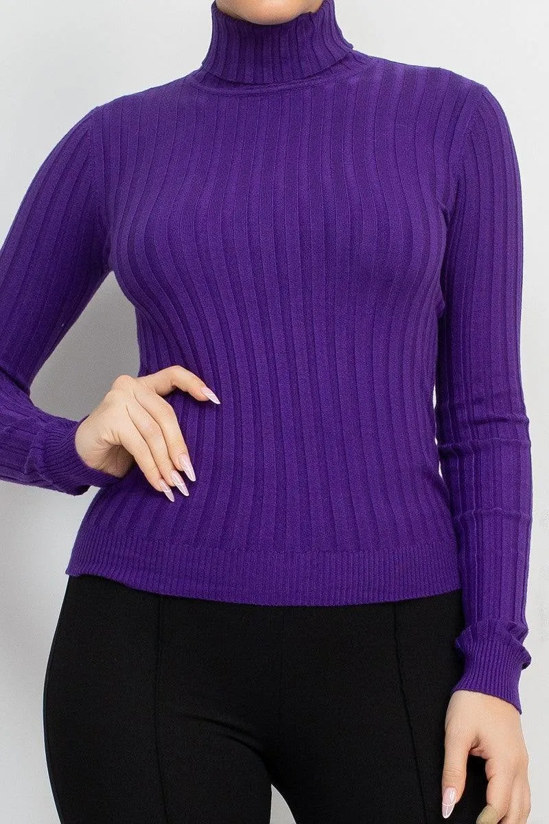 Ribbed Turtleneck Sweater