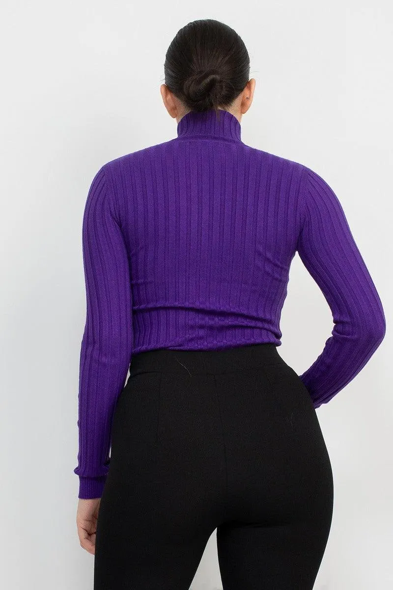 Ribbed Turtleneck Sweater