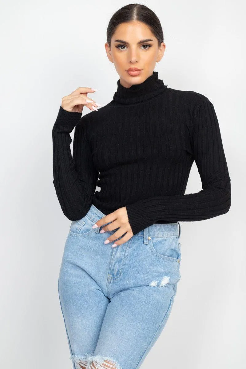 Ribbed Turtleneck Sweater
