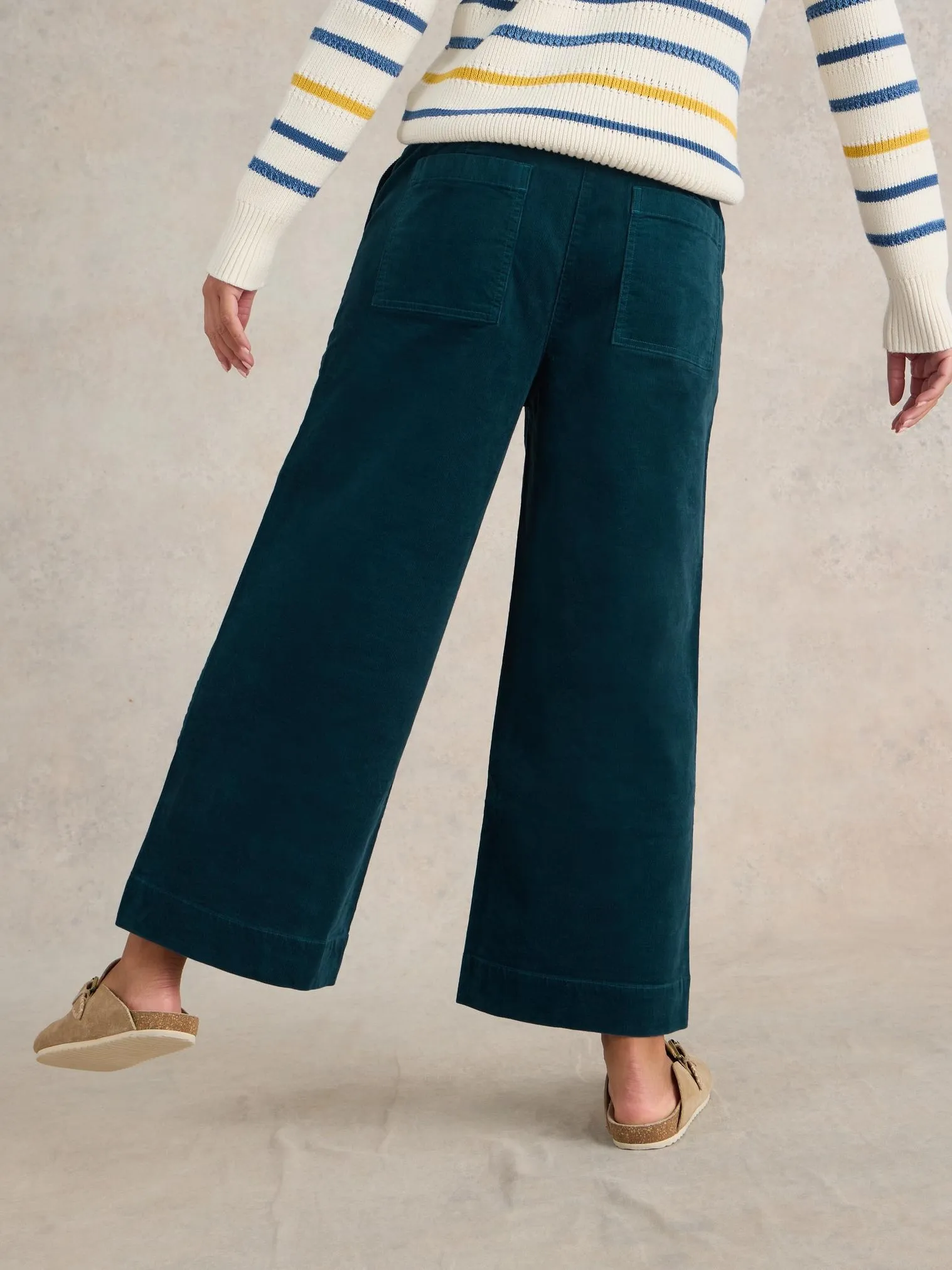 Romy Cord Cullotte Pant by White Stuff in Dark Teal