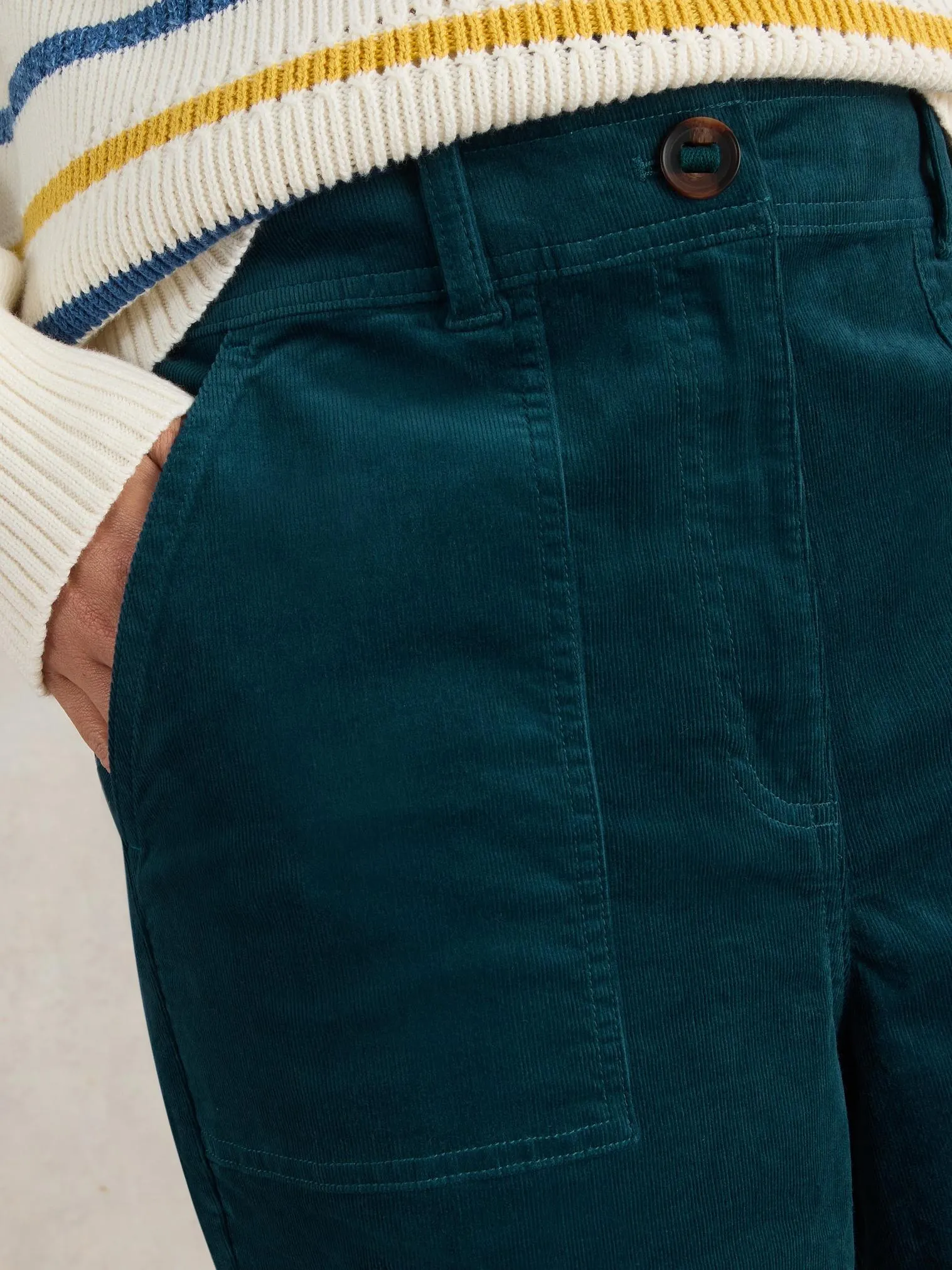 Romy Cord Cullotte Pant by White Stuff in Dark Teal