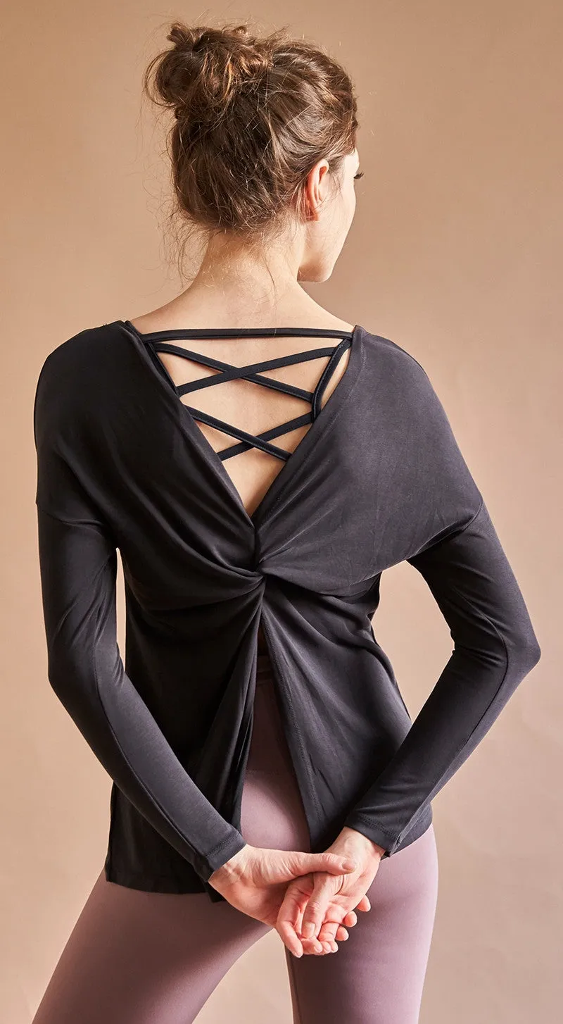 Ruched Long Sleeve Top (preorder/ 4 colours)