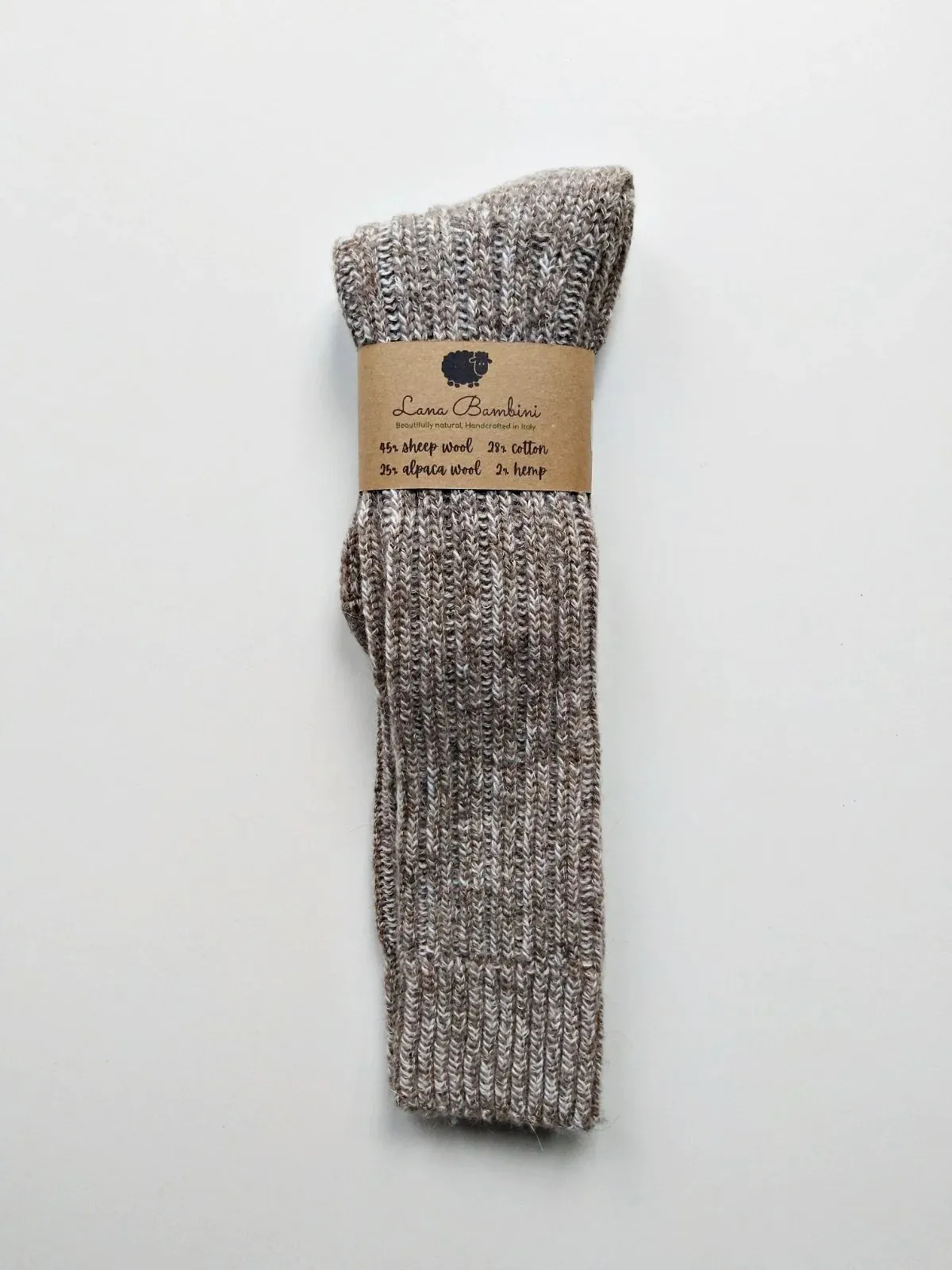 SARA LONG ~ Wool/Alpaca/Cotton/Hemp Sock. Natural. Undyed.