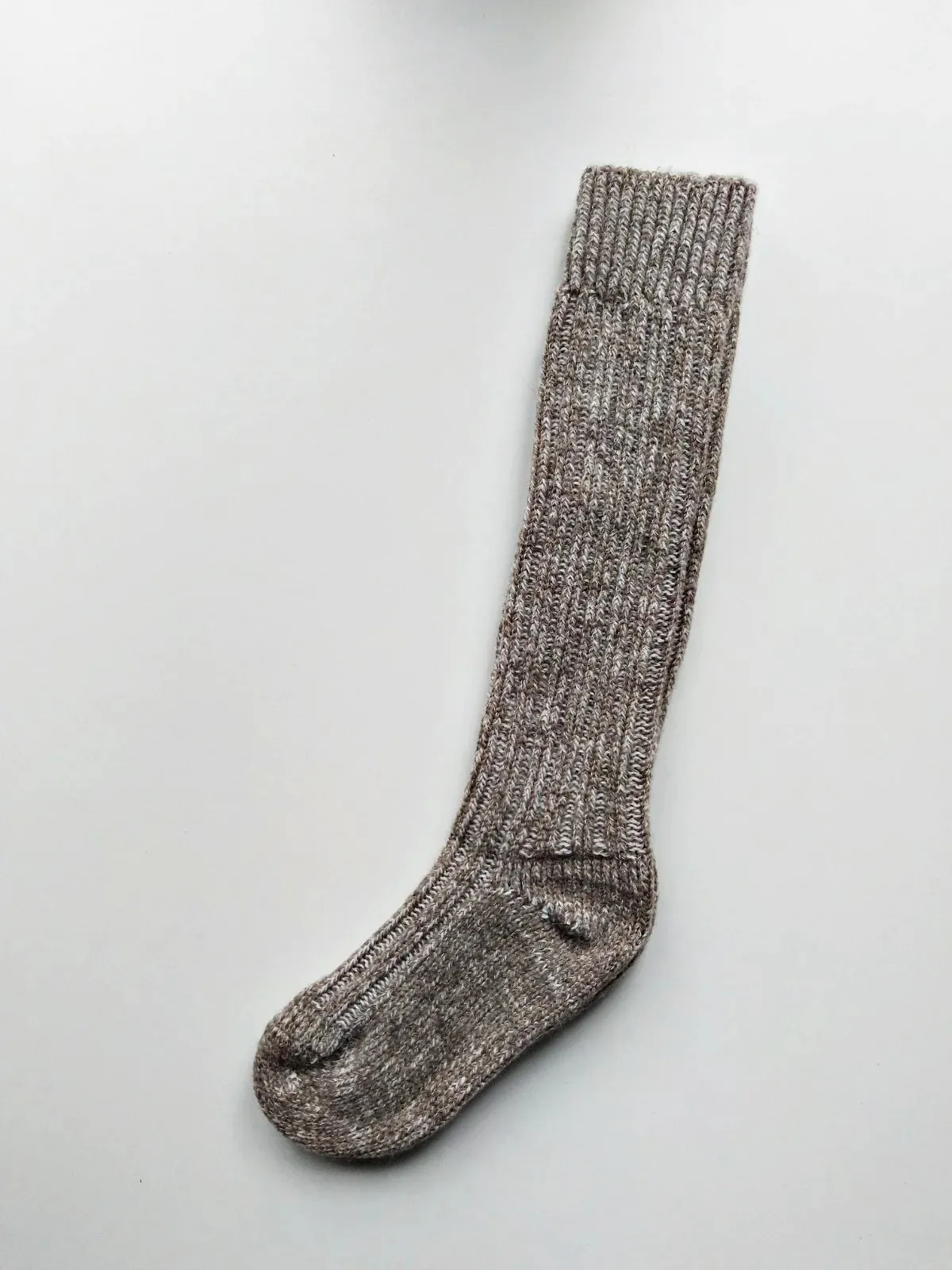 SARA LONG ~ Wool/Alpaca/Cotton/Hemp Sock. Natural. Undyed.
