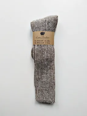 SARA LONG ~ Wool/Alpaca/Cotton/Hemp Sock. Natural. Undyed.