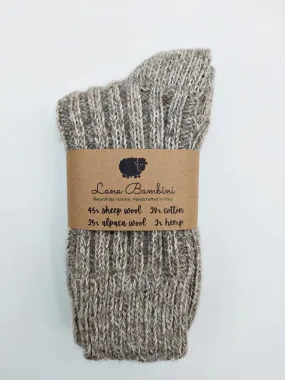 SARA ~ Wool/Alpaca/Cotton/Hemp Sock. Natural. Undyed.