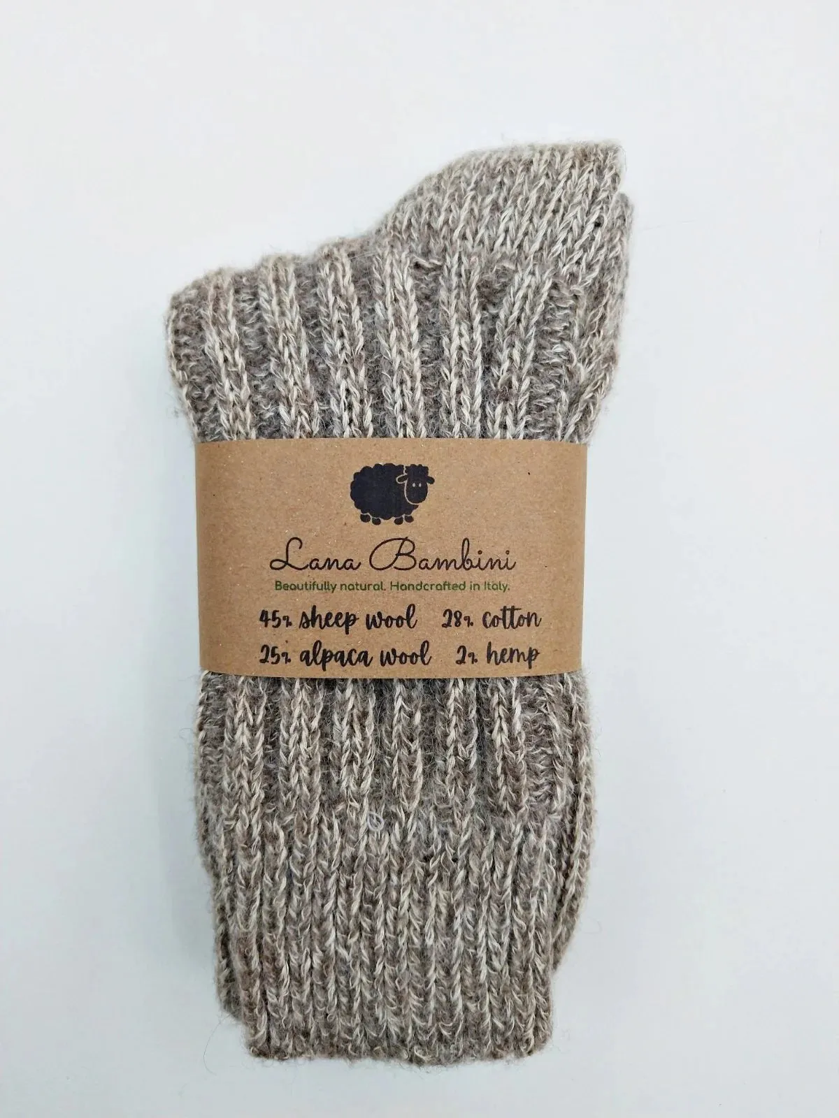 SARA ~ Wool/Alpaca/Cotton/Hemp Sock. Natural. Undyed.