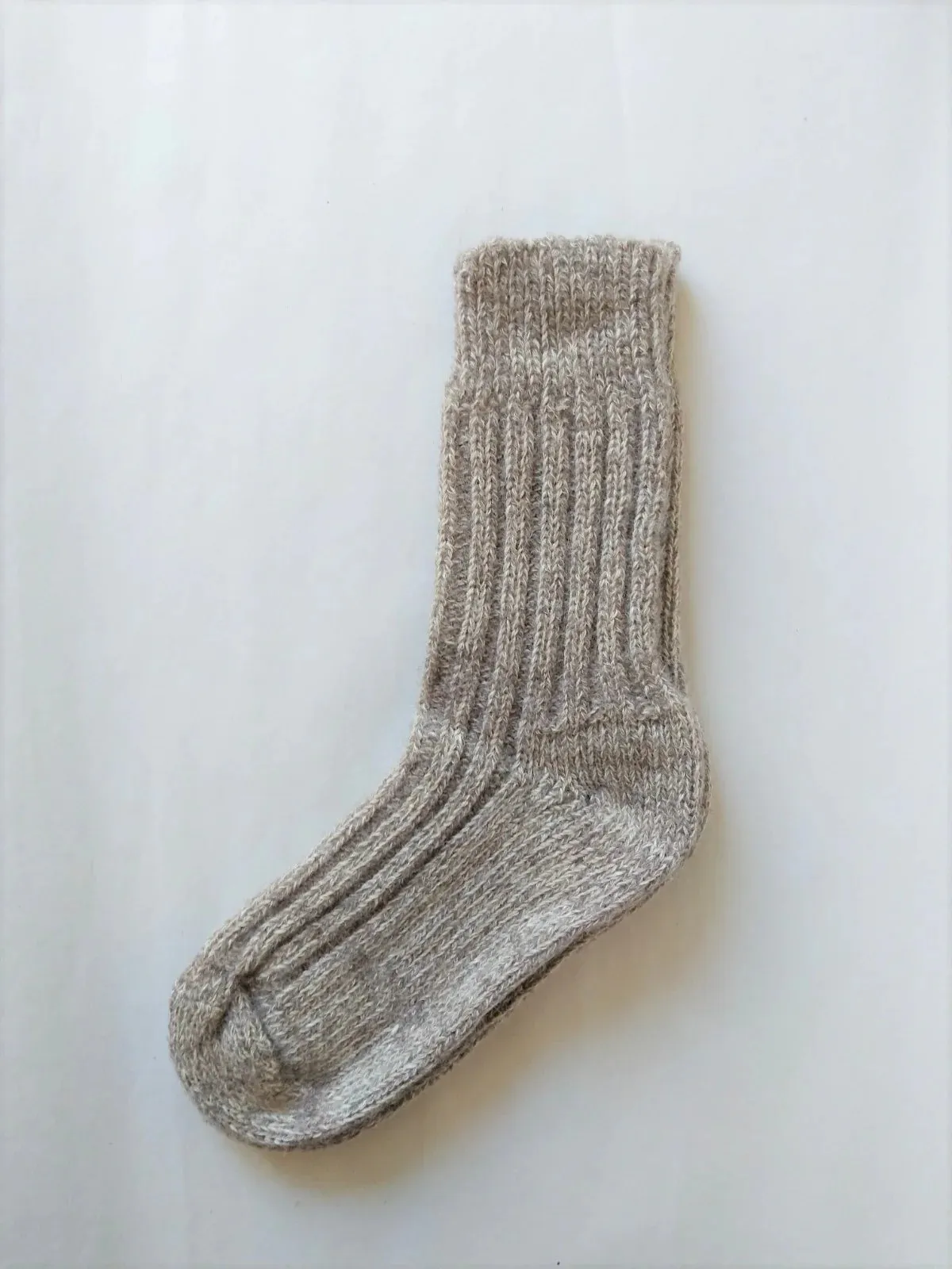 SARA ~ Wool/Alpaca/Cotton/Hemp Sock. Natural. Undyed.