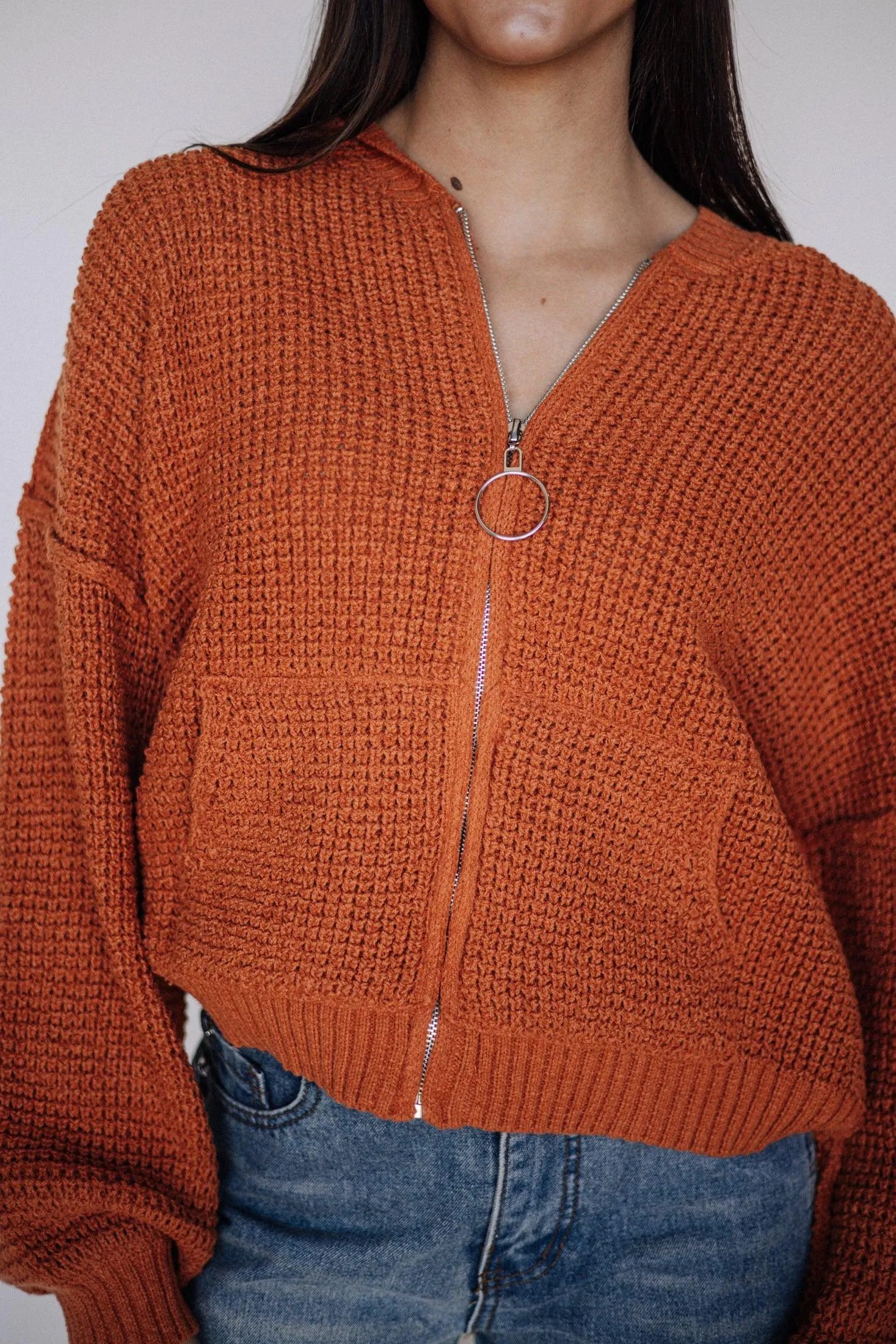 Sarah Sweater Jacket in Rust