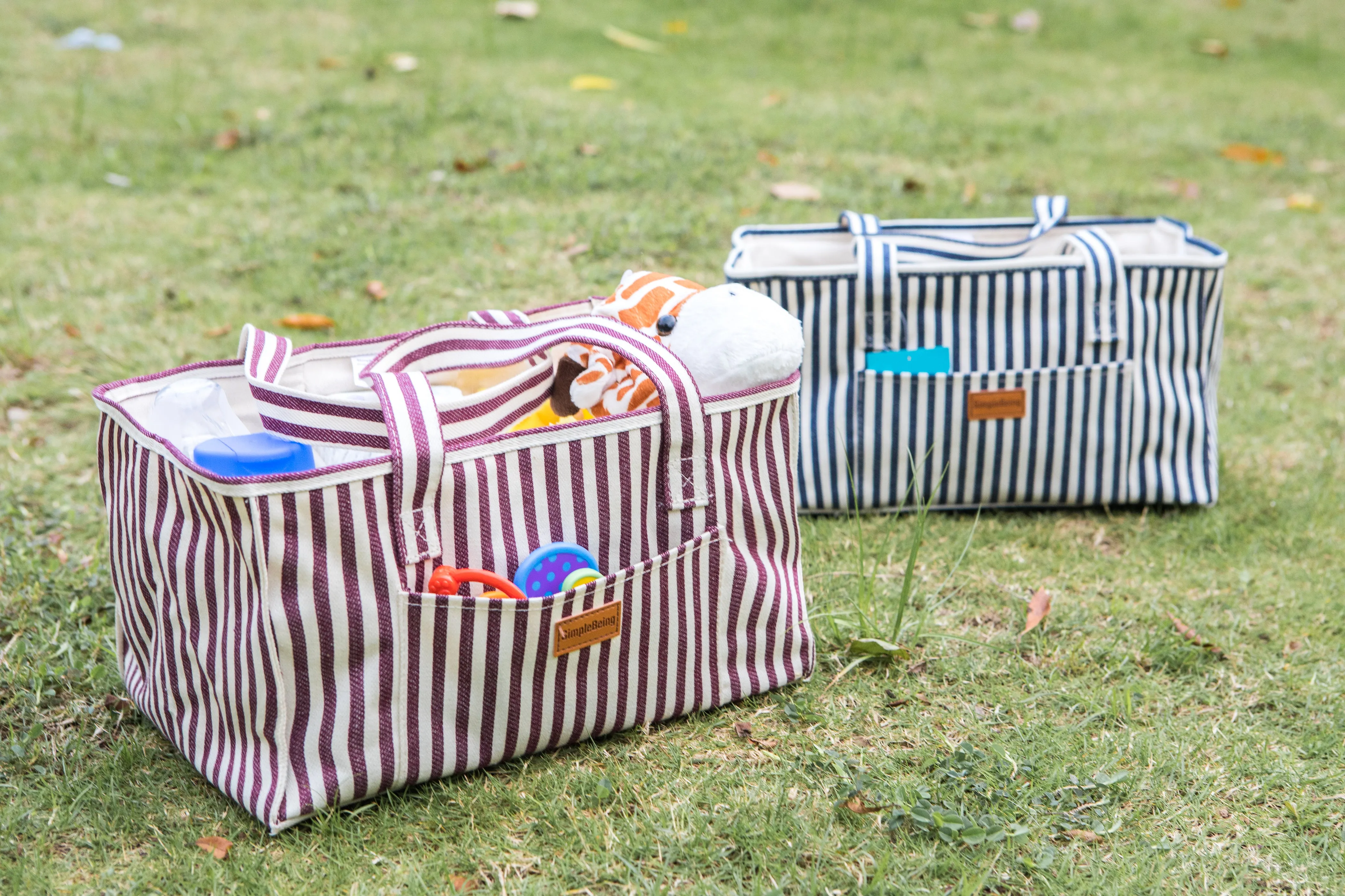 Simple Being Diaper Caddy (Blue Stripe)
