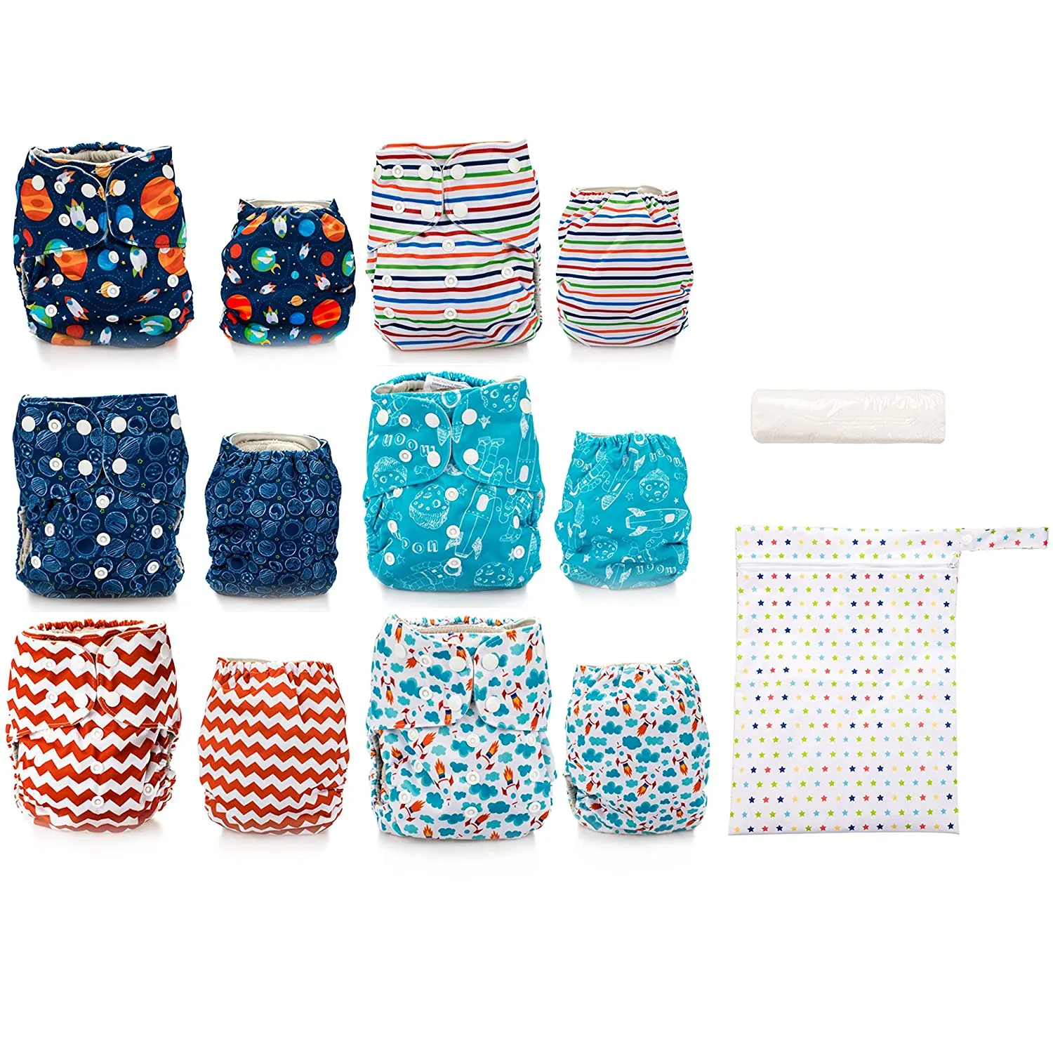 Simple Being Outer Space Print Unisex Reusable Baby Cloth Diapers