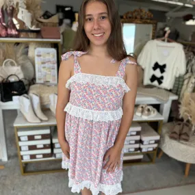 Simpler Times Floral & Lace Detail Dress