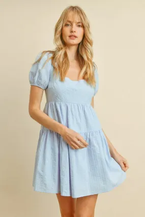 Sky Cotton Mini Dress