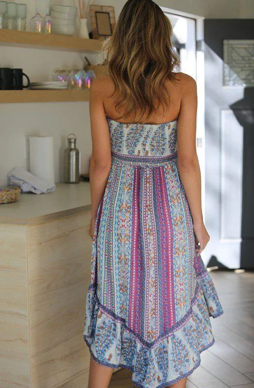 Smocked Paisley and Floral Maxi Dress
