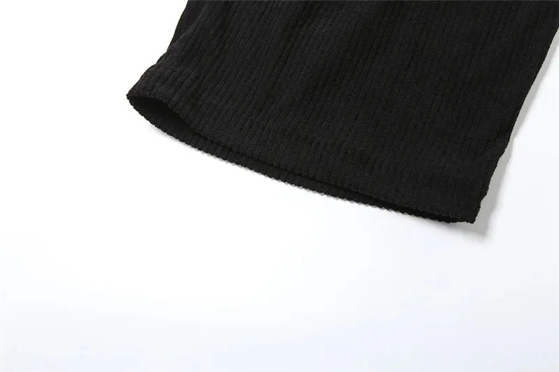 Solid Color Corduroy Loose Pants