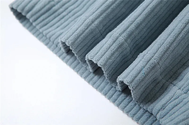 Solid Color Corduroy Loose Pants