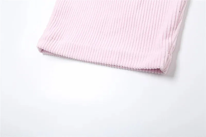 Solid Color Corduroy Loose Pants