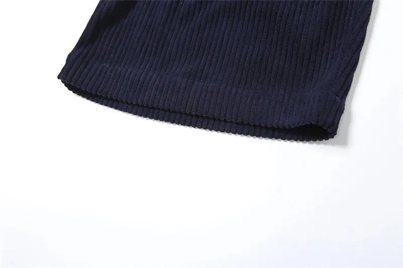 Solid Color Corduroy Loose Pants