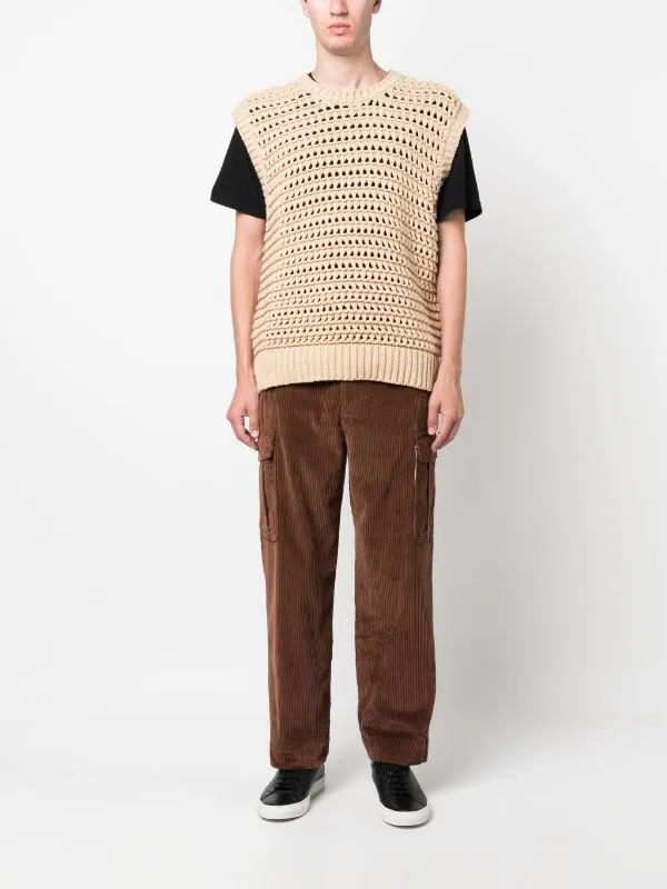 straight-leg corduroy cotton trousers