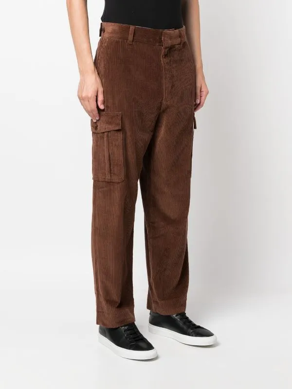 straight-leg corduroy cotton trousers