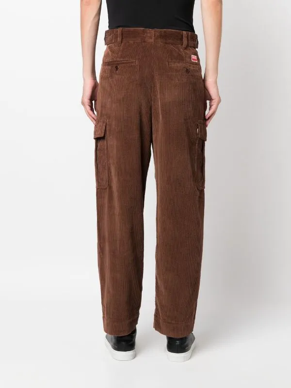 straight-leg corduroy cotton trousers