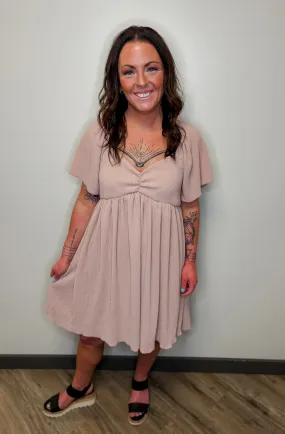 Sweatheart Pleated Dress