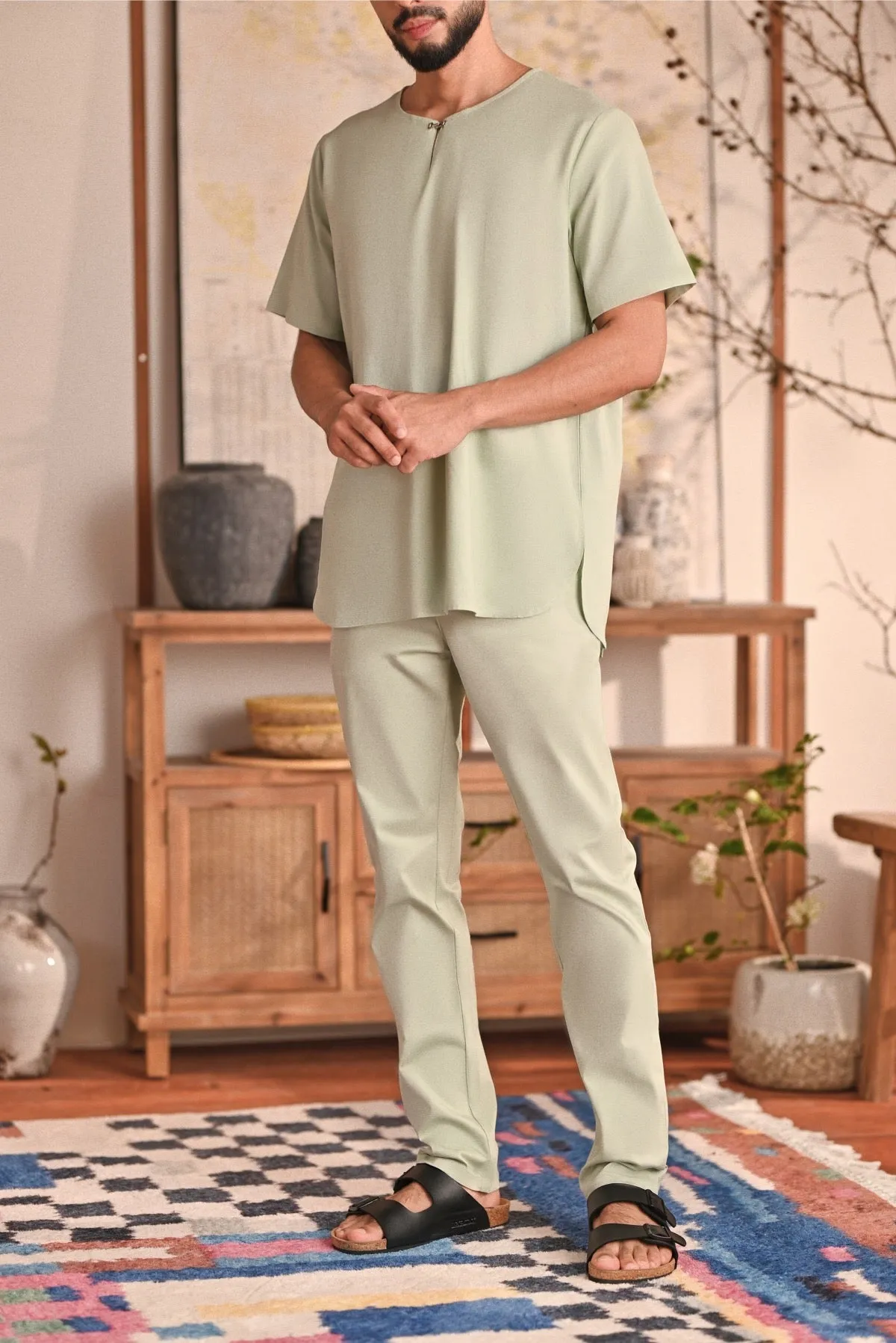 The Perfect Men Slim Fit Pants - Fog Green