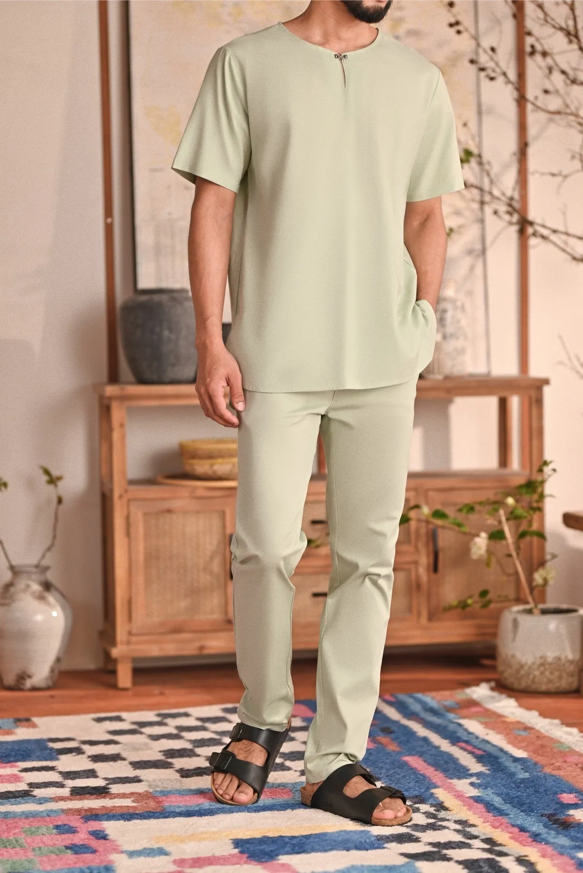 The Perfect Men Slim Fit Pants - Fog Green